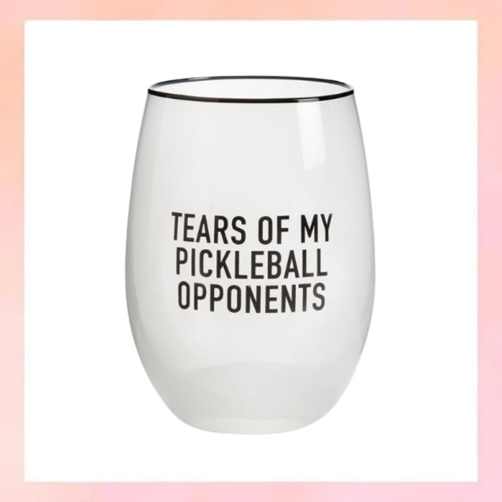 Stemless Wine Glass - Tears Pickleball Opponents
